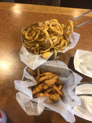 Onion Strings and Crab Claws